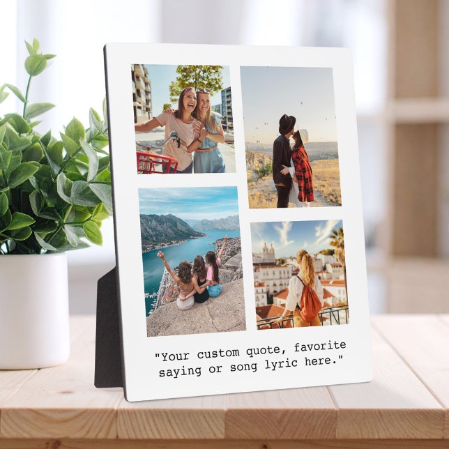 Create Your Own Custom Quote 4 Photo Collage  Plaque (Creator Uploaded)
