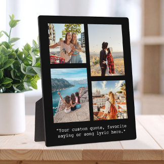 Create Your Own Custom Quote 4 Photo Collage Plaque