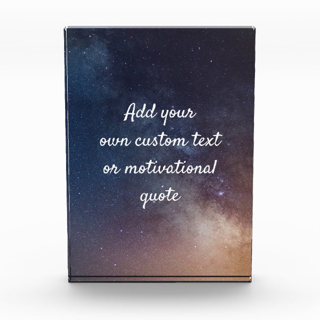 Create Your Own Custom Quote - Night Sky Photo Block (Front)