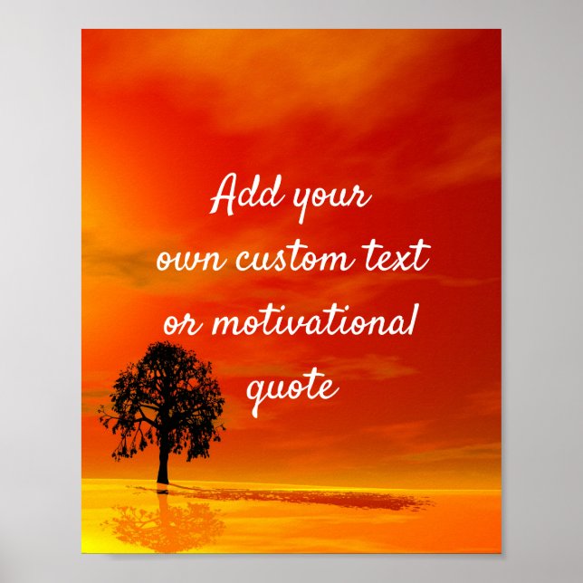 Create Your Own Custom Quote Poster - Sunset Tree (Front)