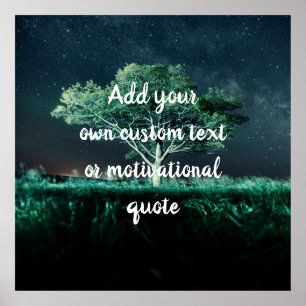 Create Your Own Custom Quote - Tree & Starry Sky Poster