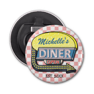 Create Your Own Custom Retro 50's Diner Sign Bottle Opener