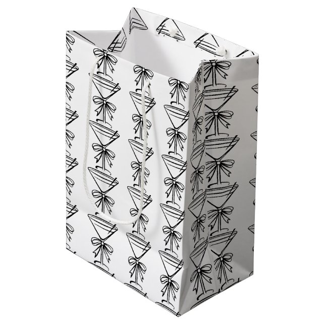 Create Your Own Custom Retro Martini Medium Gift Bag (Front Angled)