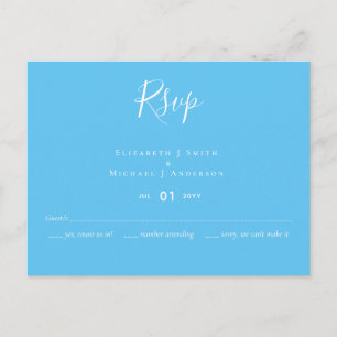 Create Your Own Custom RSVP Wedding Aqua Blue Post Postcard