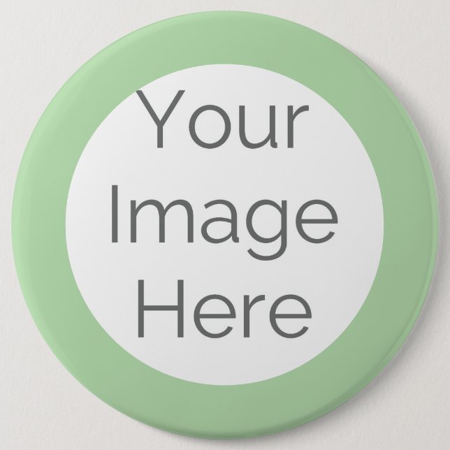 create your own custom sage green photo 6 cm round badge (Front)