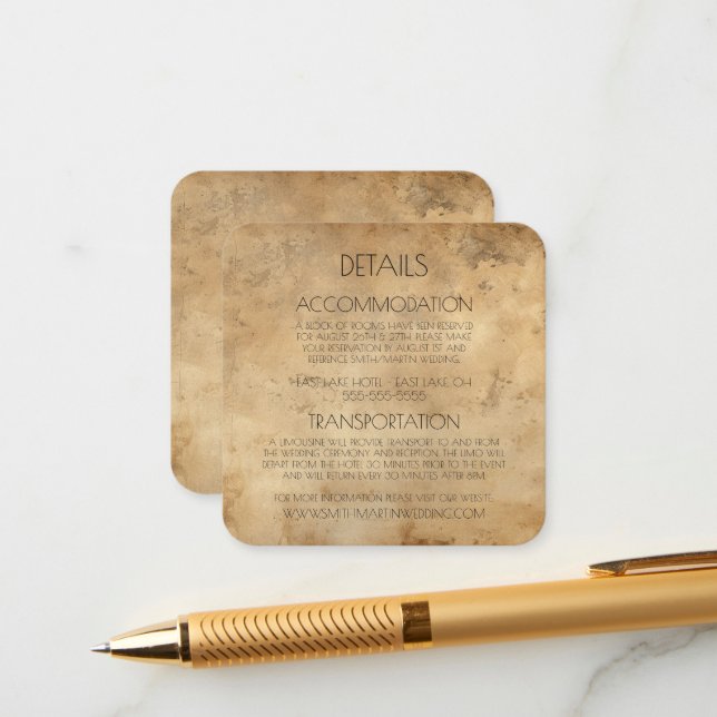 Create Your Own Custom Sepia Old Fashioned Paper Enclosure Card (Front/Back In Situ)