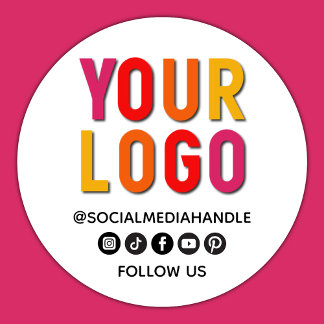 Create Your Own Custom Social Media Business Logo Classic Round Sticker