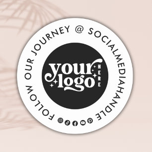 Create Your Own Custom Social Media Business Logo  Classic Round Sticker