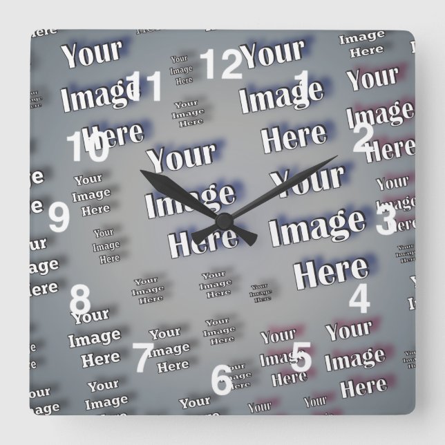 🤍 Create Your Own Custom Template Square Wall Clock (Front)