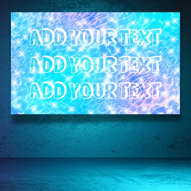 Create Your Own Custom Text Blue Water Pool Party Banner (Creator Uploaded)