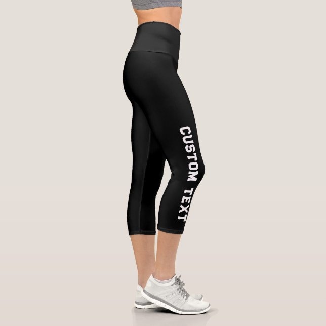 Create Your Own Custom Text Capri Leggings (Right)