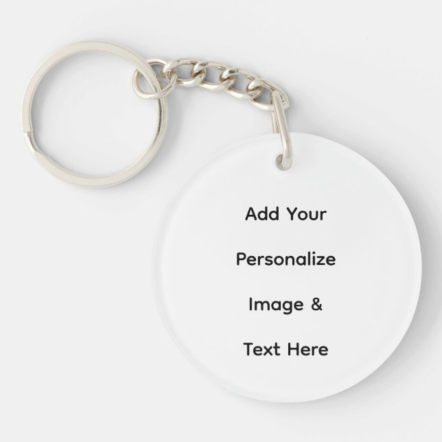 create your own custom text personalise key ring (Front)