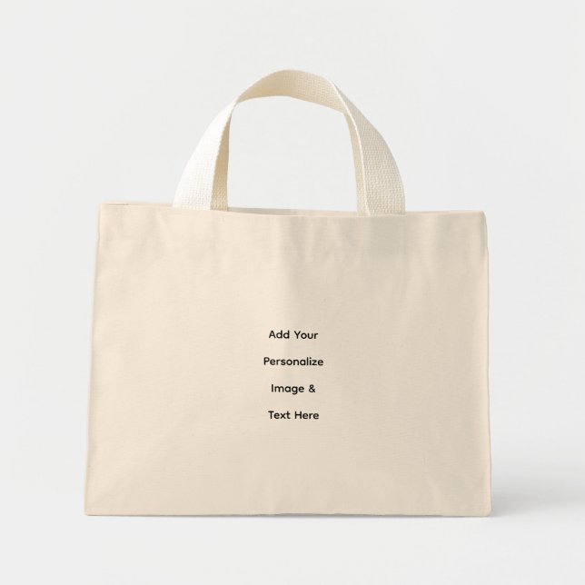 create your own custom text personalise mini tote bag (Front)