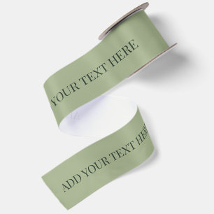 Create Your Own Custom Text Sage Satin Ribbon