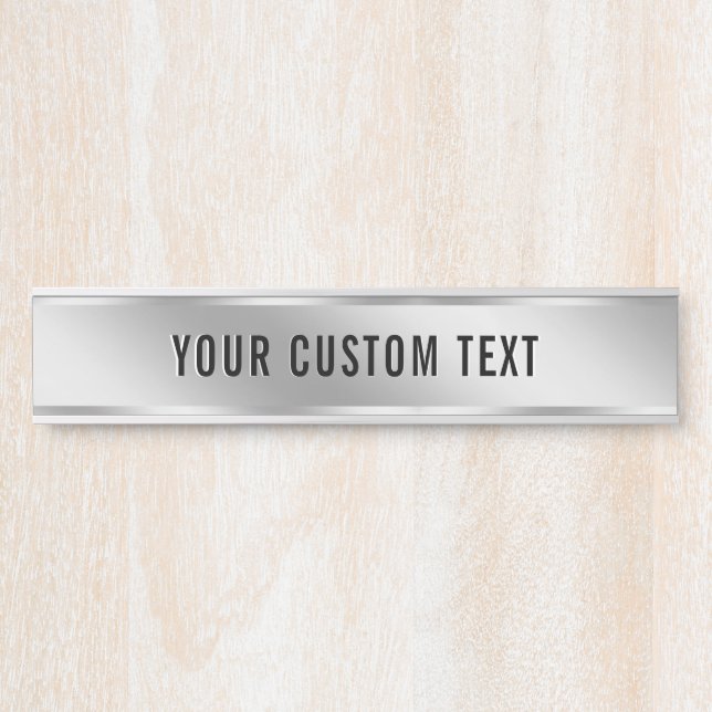 Create Your Own Custom Text Silver Template House Door Sign (Front)