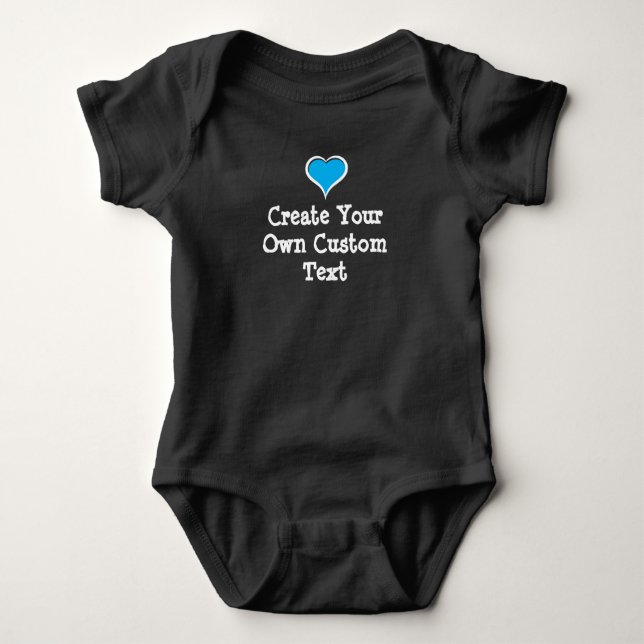 Create your own custom text with Blue Heart Baby Bodysuit (Front)