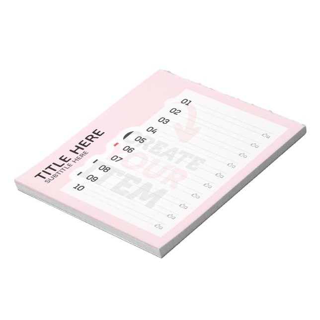 CREATE-YOUR-OWN Custom upload your design do list Notepad (Rotated)
