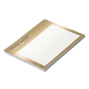 CREATE-YOUR-OWN Custom upload your design gold Notepad