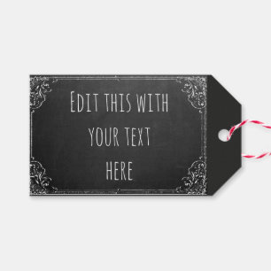 Create your own Custom Vintage Chalkboard Template Gift Tags