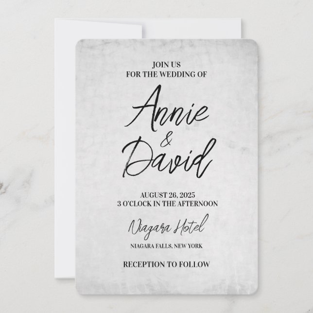Create Your Own Custom Vintage Grey Wedding Invitation (Front)