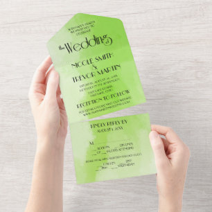 Create Your Own Custom Watercolor Texture (Lime) All In One Invitation