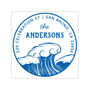 Create Your Own Custom Waves Return Address Self-inking Stamp