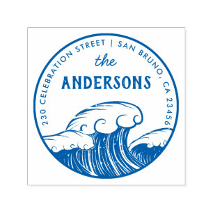 Create Your Own Custom Waves Return Address Self-inking Stamp