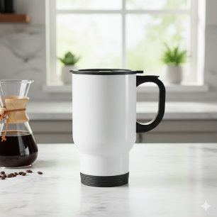 Create Your Own Custom White Stainless Steel  Travel Mug
