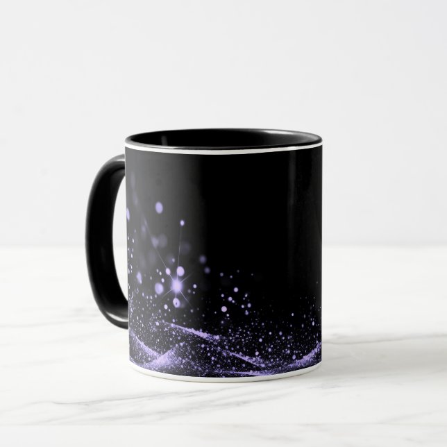 Create Your Own Customisable Glitter Ribbon Purple Mug (Front Left)