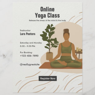 Create your own Customisable Online Yoga Classes Flyer