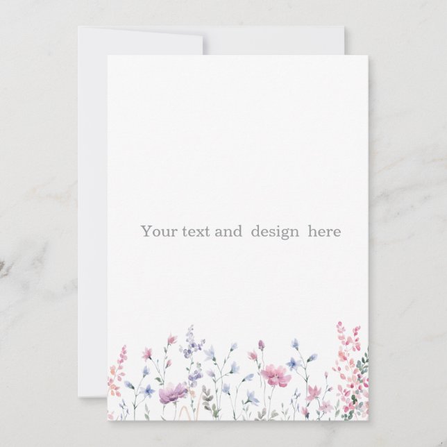 create your own  customisable white  invitation (Front)
