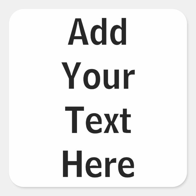 Create your own customise Rack Card Square Sticker (Front)
