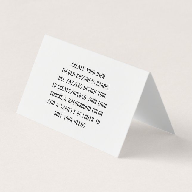 Create Your Own Customised Folded Business Cards (Front)