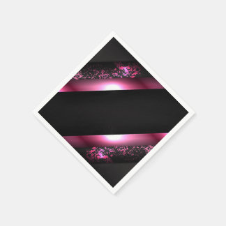 Create Your Own Customised Hot Pink Black Napkin