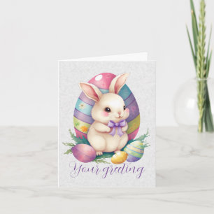 Create Your Own Cute Bunny & Coloured Eggs Card