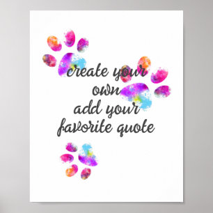 create your own cute dog paw print add text