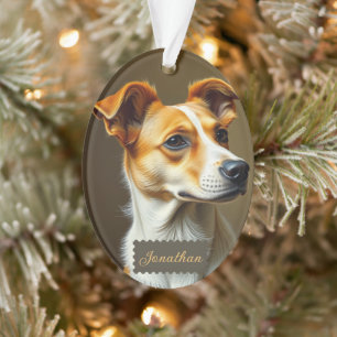 Create your own Cute dog template Modern style Ornament