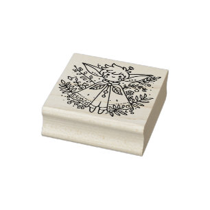 Create Your Own Cute Floral Caped Elf Boy Rubber Stamp