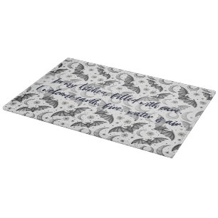 Create Your Own Cute Gothic Bats Floral Cutting Board