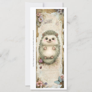 Create Your Own Cute Hedgehog Bookmark Card