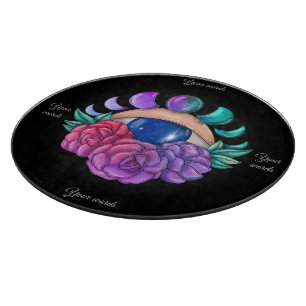 Create Your Own Cute Magic Eye, Moon & Roses Cutting Board