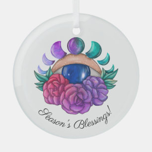 Create Your Own Cute Magic Eye, Moon & Roses Glass Tree Decoration