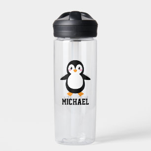 Create Your Own Cute Penguin Name Water Bottle