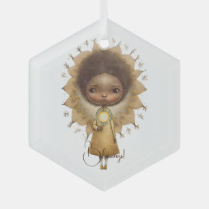Create Your Own Cute Sunflower Girl Glass Tree Decoration