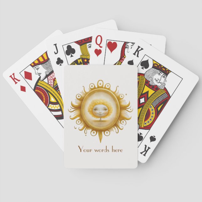 Create Your Own Cute Sunshine Tree Playing Cards (Back)