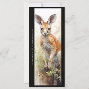 Create Your Own Cute Wild Kangaroo Bookmark Card