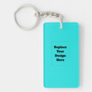 Create Your Own cyan Key Ring