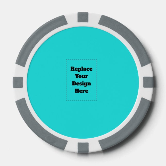 Create Your Own cyan Poker Chips (Front)