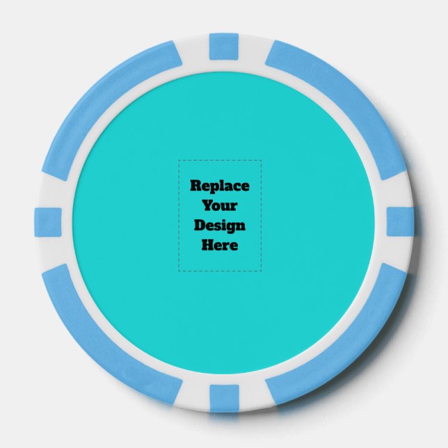 Create Your Own cyan Poker Chips (Front)