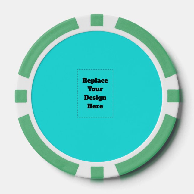 Create Your Own cyan Poker Chips (Front)